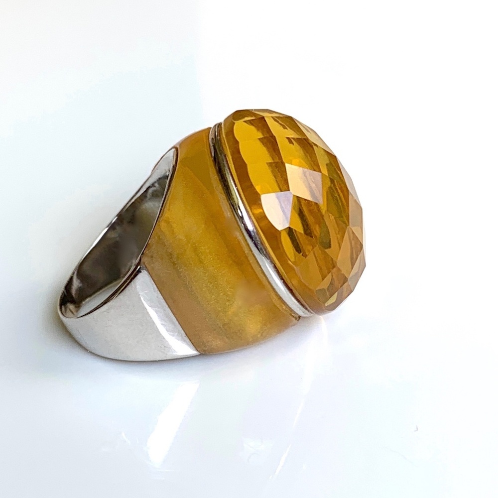 Modern Citrine Sterling Silver Cocktail Ring